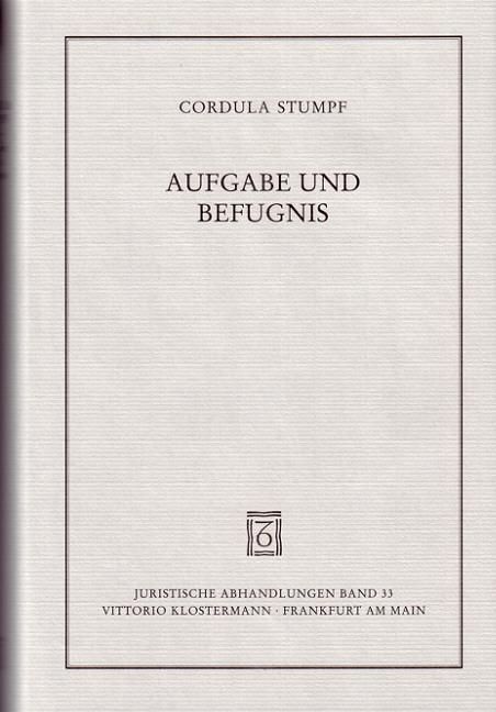 Produktbild: Aufgabe und Befugnis
