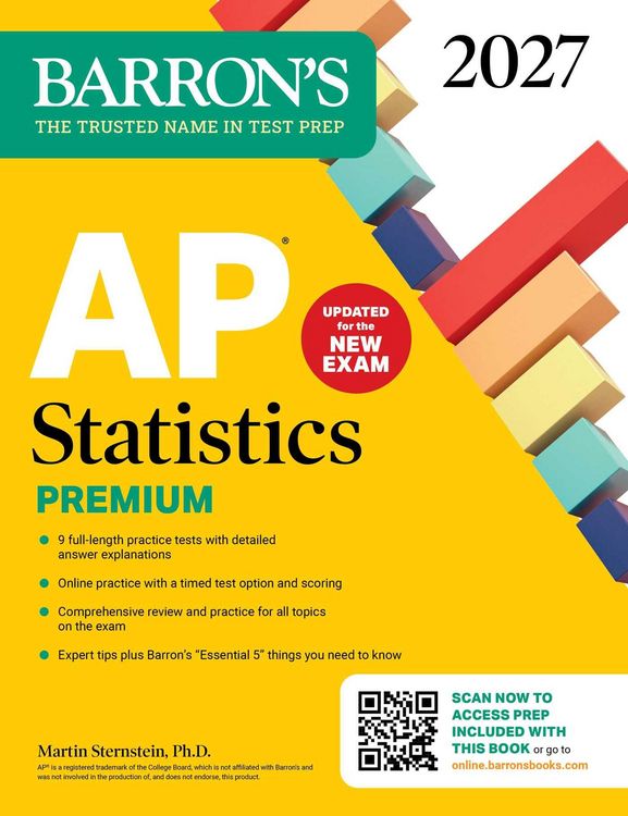 Produktbild: AP Statistics Premium, 2027: 9 Practice Tests + Comprehensive Review + Online Practice