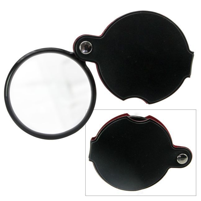 Produktbild: Einschlaglupe, Vergr&ouml;&szlig;erung 3,5 fach, Linse echt Glas, Durchmesser 50 mm, wattiertes Etui