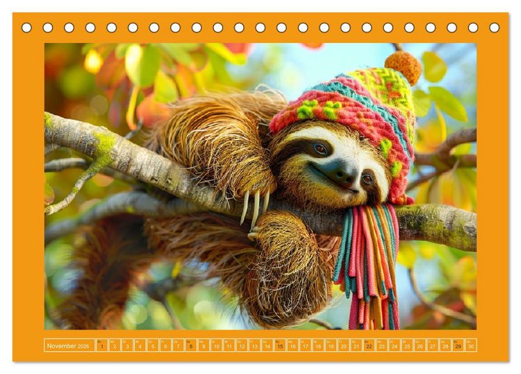 Produktbild: Supermodel Faultier. Professionelles Fotoshooting im Urwald (Tischkalender 2026 DIN A5 quer), CALVENDO Monatskalender