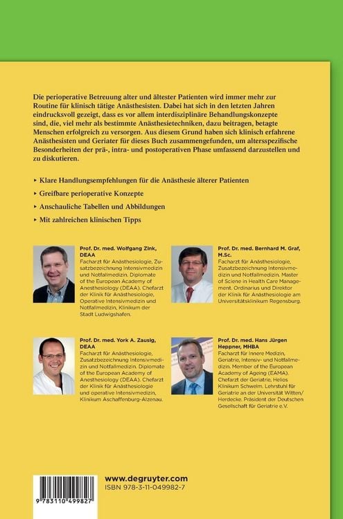 Produktbild: An&auml;sthesie beim geriatrischen Patienten