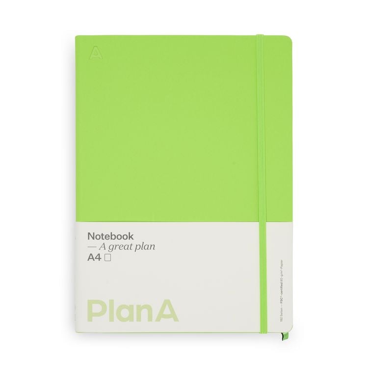Produktbild: Notizbuch A4 Hardcover Kiwi Green Blanko, 192 Seiten