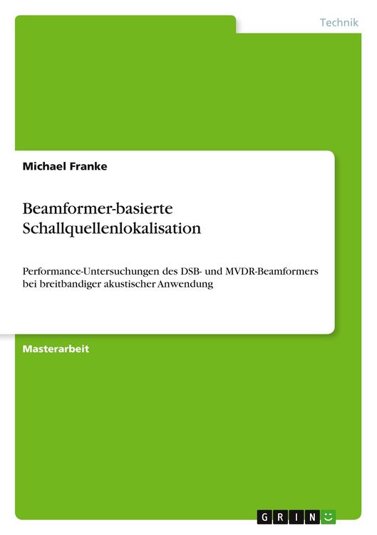 Produktbild: Beamformer-basierte Schallquellenlokalisation