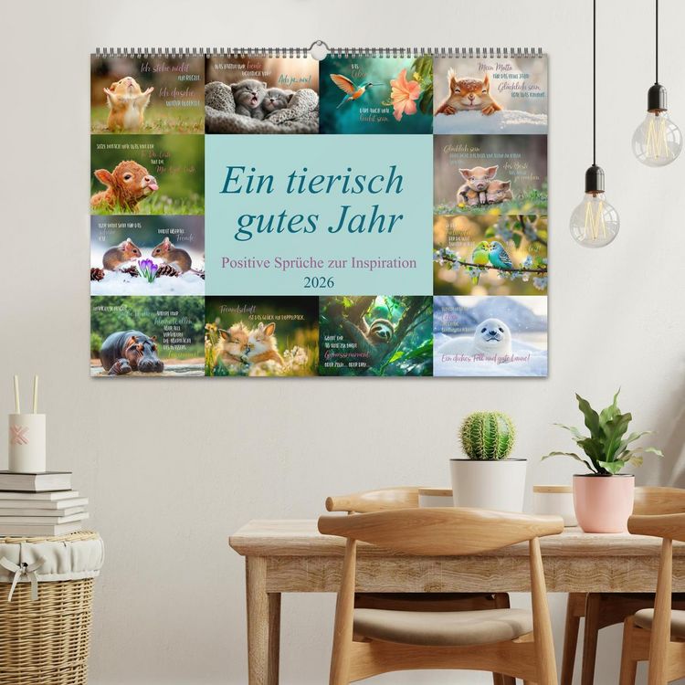 Produktbild: Ein tierisch gutes Jahr (Wandkalender 2026 DIN A2 quer), CALVENDO Monatskalender