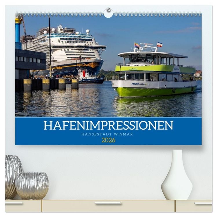 Produktbild: Hansestadt Wismar - Hafenimpressionen (hochwertiger Premium Wandkalender 2026 DIN A2 quer), Kunstdruck in Hochglanz