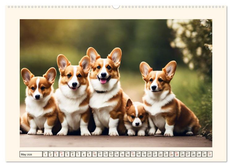 Produktbild: Welsh Corgi Pembroke (High Quality Premium Wall Calendar 2026 DIN A2 landscape),CALVENDO 12 Month Wall Calendar