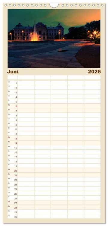 Produktbild: Familienplaner 2026 - Barockstadt Dresden mit 5 Spalten (Wandkalender, 21 x 45 cm) CALVENDO