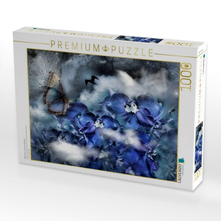 Produktbild: CALVENDO Puzzle Rittersporn mit Himmelsfalter | 1000 Teile Lege-Gr&ouml;&szlig;e 64x48cm Foto-Puzzle f&uuml;r gl&uuml;ckliche Stunden