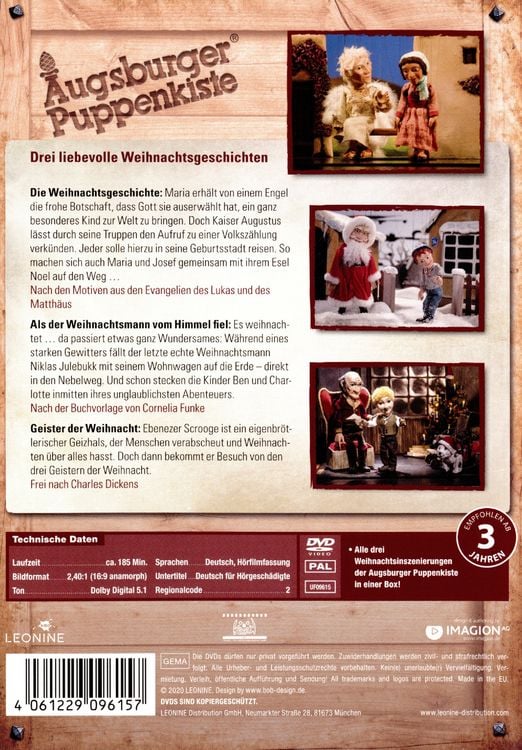 Produktbild: Augsburger Puppenkiste - Die Weihnachts-Box [3 DVDs]