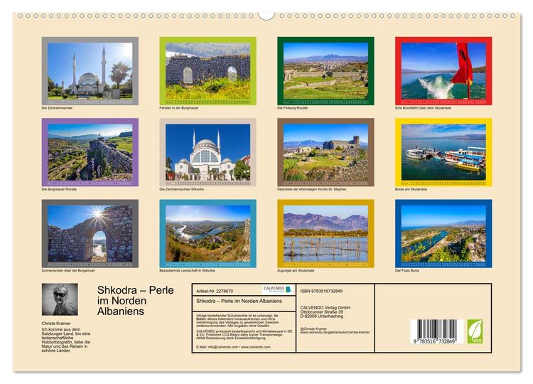Produktbild: Shkodra &ndash; Perle im Norden Albaniens (hochwertiger Premium Wandkalender 2026 DIN A2 quer), Kunstdruck in Hochglanz
