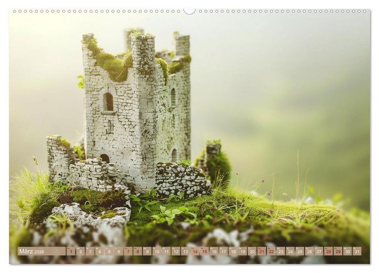Produktbild: Miniaturwelt Burgen und Schl&ouml;sser (Wandkalender 2026 DIN A2 quer), CALVENDO Monatskalender