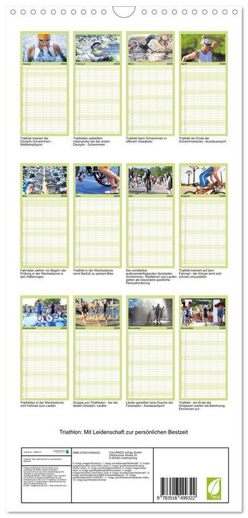 Produktbild: Familienplaner 2026 - Triathlon: Mit Leidenschaft zur pers&ouml;nlichen Bestzeit mit 5 Spalten (Wandkalender, 21 x 45 cm) CALVENDO