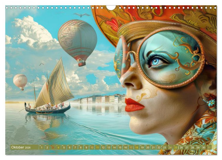Produktbild: Theatralische surreale Szenen im venezianischen Stil (Wandkalender 2026 DIN A3 quer), CALVENDO Monatskalender