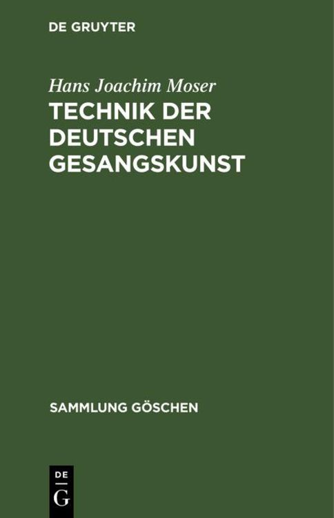 Produktbild: Technik der deutschen Gesangskunst