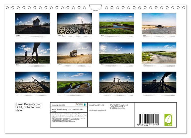 Produktbild: Sankt Peter-Ording. Licht, Schatten und Natur (Wandkalender 2026 DIN A4 quer), CALVENDO Monatskalender