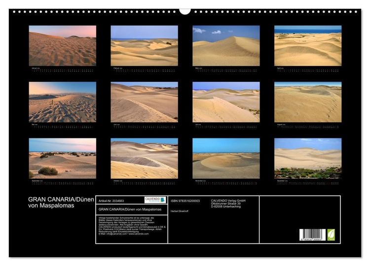 Produktbild: GRAN CANARIA/D&uuml;nen von Maspalomas (Wandkalender 2026 DIN A2 quer), CALVENDO Monatskalender