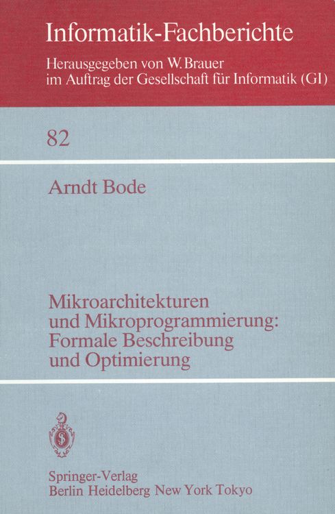 Produktbild: Mikroarchitekturen und Mikroprogrammierung: Formale Beschreibung und Optimierung
