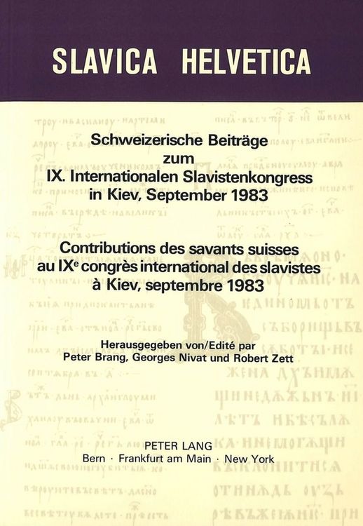 Produktbild: Schweizerische Beitr&auml;ge zum IX. Internationalen Slavistenkongress in Kiev, September 1983