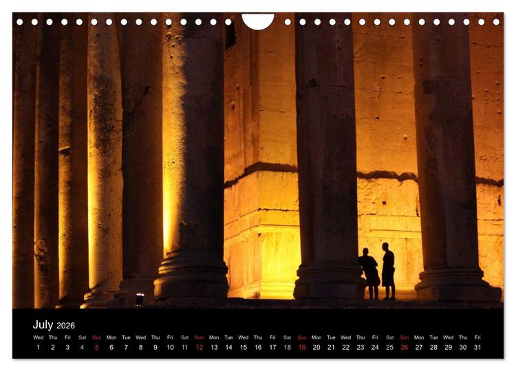 Produktbild: Monuments of Lebanon 2026 (Wall Calendar 2026 DIN A4 landscape), CALVENDO 12 Month Wall Calendar