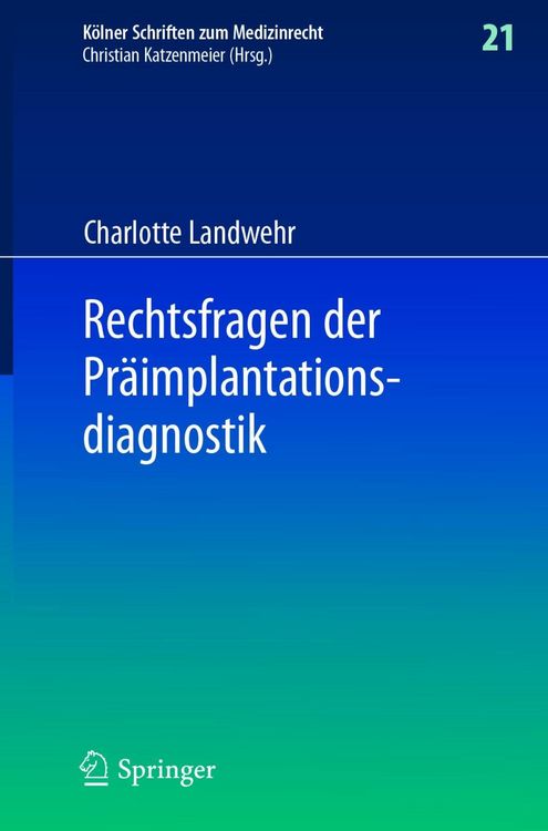 Produktbild: Rechtsfragen der Pr&auml;implantationsdiagnostik