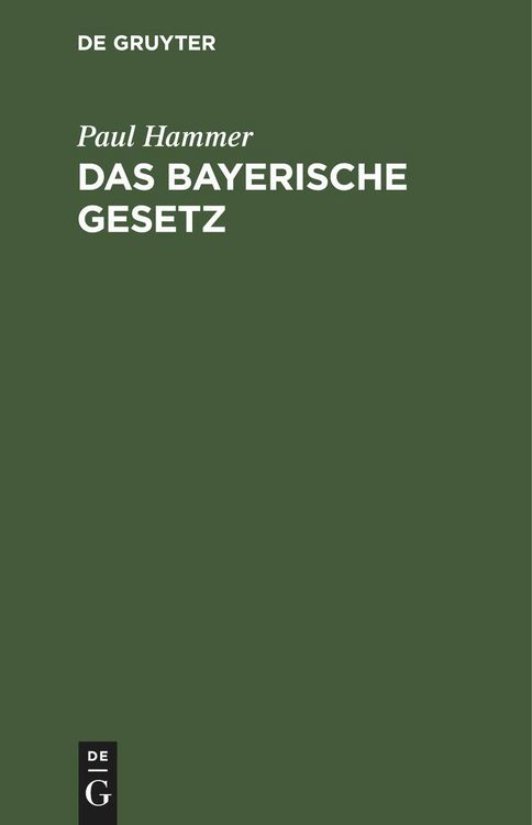Produktbild: Das bayerische Gesetz