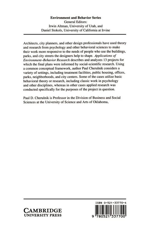 Produktbild: Applications of Environment-Behavior Research