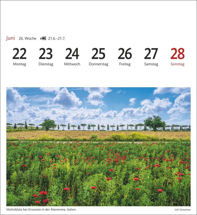 Produktbild: Traumziele Sehnsuchtskalender 2026 - Wochenkalender mit 53 Postkarten