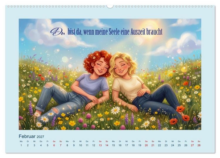 Produktbild: Freundin - Schwester - Lieblingsmensch (hochwertiger Premium Wandkalender 2027 DIN A2 quer), Kunstdruck in Hochglanz
