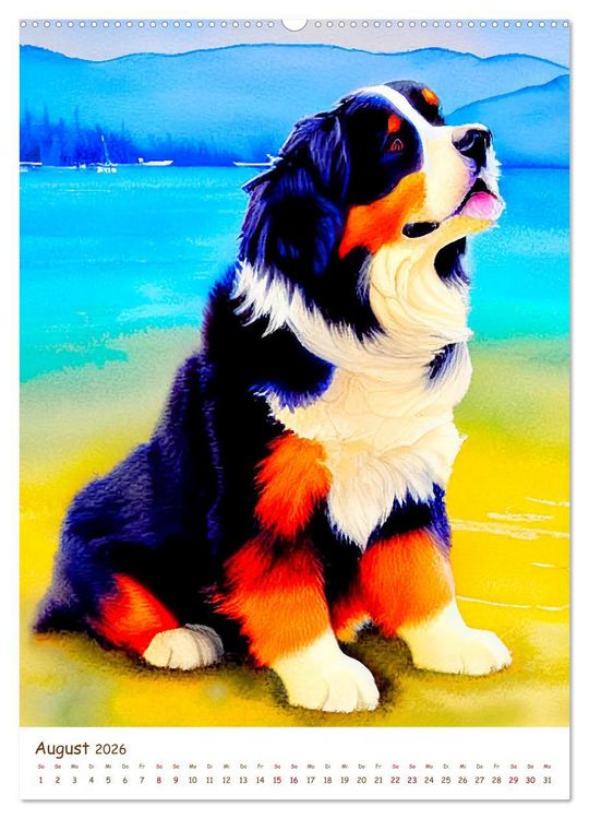 Produktbild: Berner Sennenhund 2026. Sch&ouml;ne Aquarelle der schweizer Hunderasse (hochwertiger Premium Wandkalender 2026 DIN A2 hoch), Kunstdruck in Hochglanz