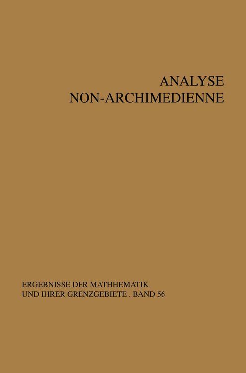 Produktbild: Analyse non-archimedienne