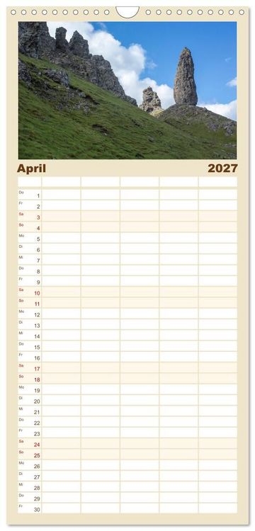 Produktbild: Familienplaner 2027 - Isle of Skye - Schottlands Inseln mit 5 Spalten (Wandkalender, 21 x 45 cm) CALVENDO