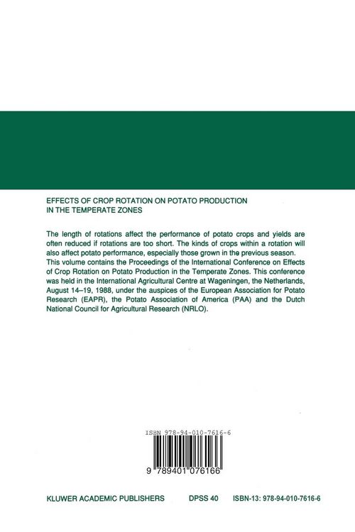 Produktbild: Effects of Crop Rotation on Potato Production in the Temperate Zones