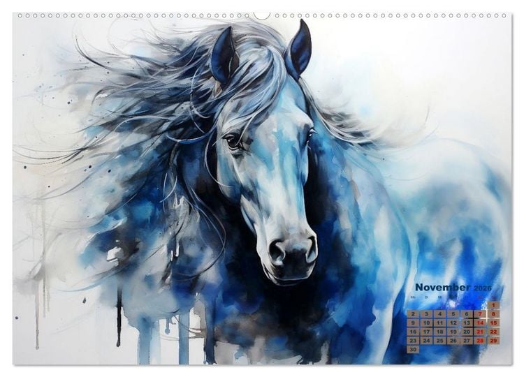 Produktbild: Kraftpakete in Aquarell (hochwertiger Premium Wandkalender 2026 DIN A2 quer), Kunstdruck in Hochglanz