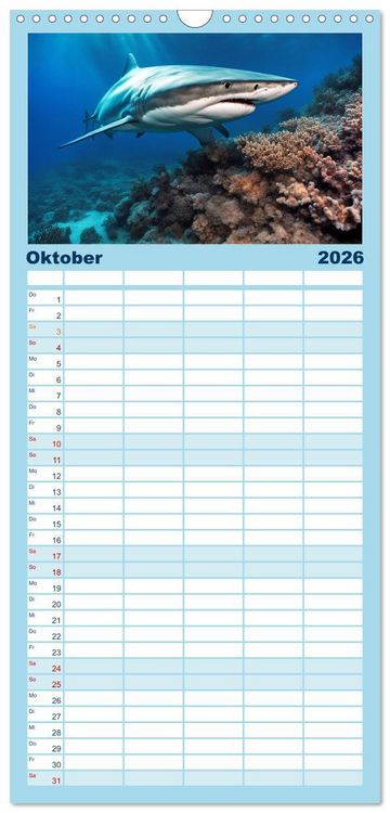 Produktbild: Familienplaner 2026 - Tief unten im Meer Unterwasser Fantasy mit 5 Spalten (Wandkalender, 21 x 45 cm) CALVENDO