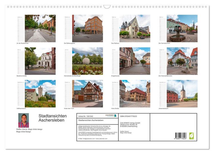 Produktbild: Stadtansichten Aschersleben (Wandkalender 2026 DIN A2 quer), CALVENDO Monatskalender
