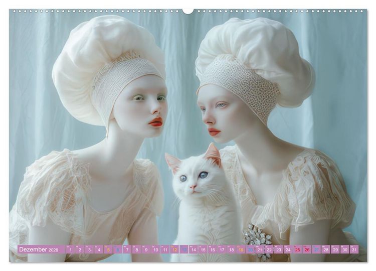 Produktbild: Albino Frauen - Kunstvolle Werke (Wandkalender 2026 DIN A2 quer), CALVENDO Monatskalender