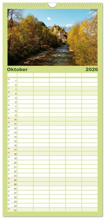Produktbild: Familienplaner 2026 - Bergwelt in &Ouml;sterreich mit 5 Spalten (Wandkalender, 21 x 45 cm) CALVENDO