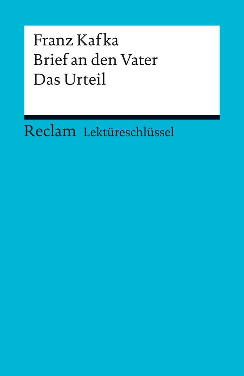 Produktbild: Franz Kafka: Brief an den Vater. Das Urteil