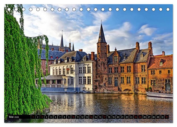Produktbild: Die Grachten von Br&uuml;gge (Tischkalender 2026 DIN A5 quer), CALVENDO Monatskalender
