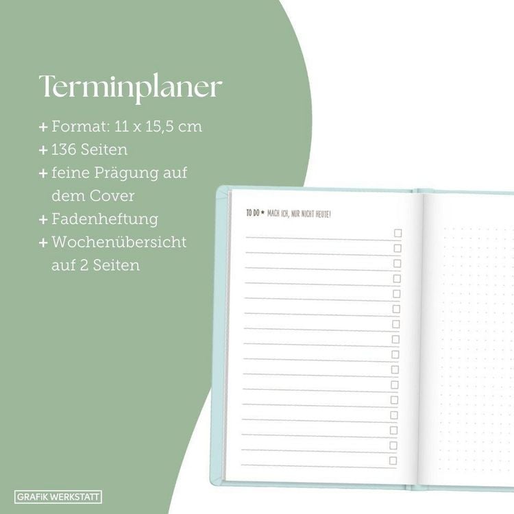 Produktbild: Terminplaner Lederlook 2027 Mint