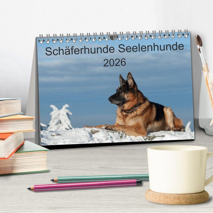 Produktbild: Sch&auml;ferhunde Seelenhunde (Tischkalender 2026 DIN A5 quer), CALVENDO Monatskalender