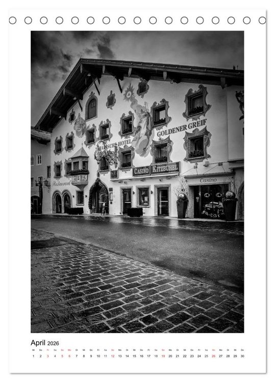 Produktbild: Kitzb&uuml;hel Monochrom (Tischkalender 2026 DIN A5 hoch), CALVENDO Monatskalender