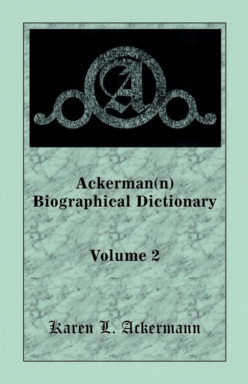 Produktbild: Ackerman(n) Biographical Dictionary, Volume 2