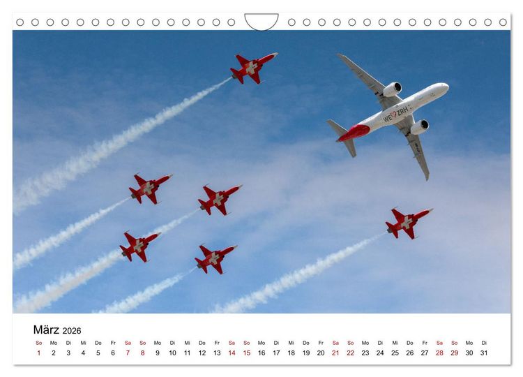 Produktbild: Fliegertr&auml;ume: 12 Monate, 12 Flugzeuge (Wandkalender 2026 DIN A4 quer), CALVENDO Monatskalender
