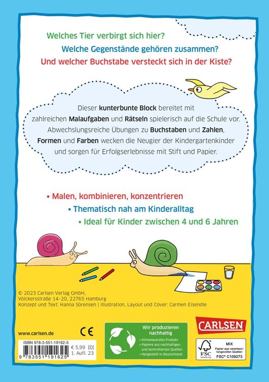 Produktbild: R&auml;tseln f&uuml;r Kita-Kinder: Mein bunter Kindergarten-Block: R&auml;tseln, malen, kombinieren