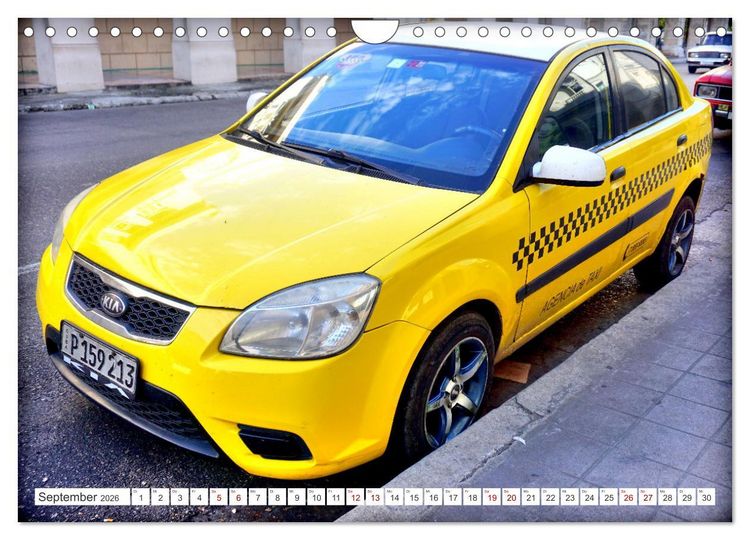 Produktbild: CUBA TAXIS - Havannas gelbe Flotte (Wandkalender 2026 DIN A4 quer), CALVENDO Monatskalender
