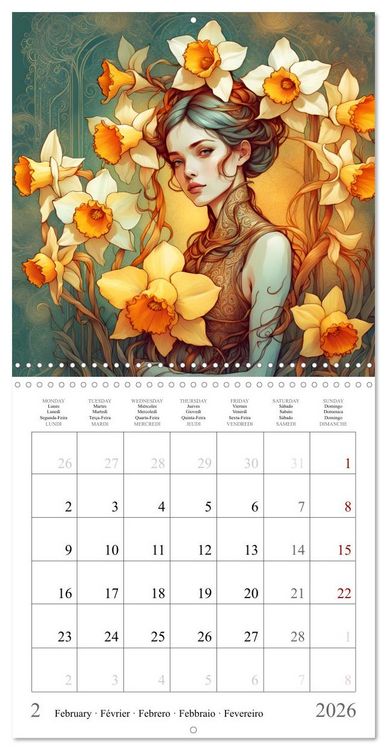 Produktbild: Beaut&eacute;s florales (Calendrier mural carr&eacute; 2026 30x30 cm) Calendrier double avec une page pour vos prises de notes