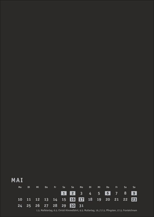Produktbild: Premium-Bastelkalender schwarz A4 2027