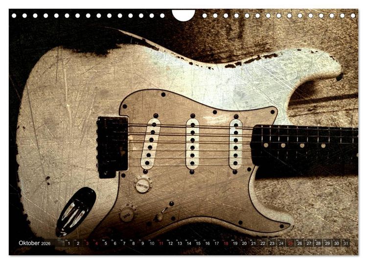 Produktbild: GITARREN Vintage Art (Wandkalender 2026 DIN A4 quer), CALVENDO Monatskalender