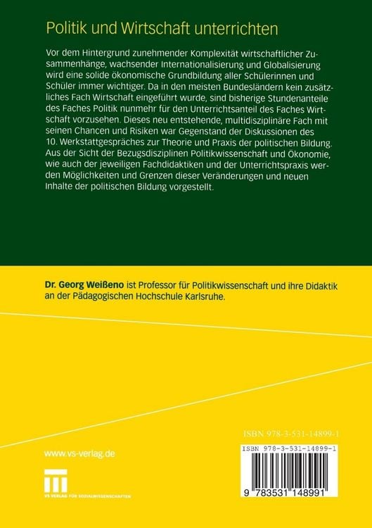 Produktbild: Politik und Wirtschaft unterrichten